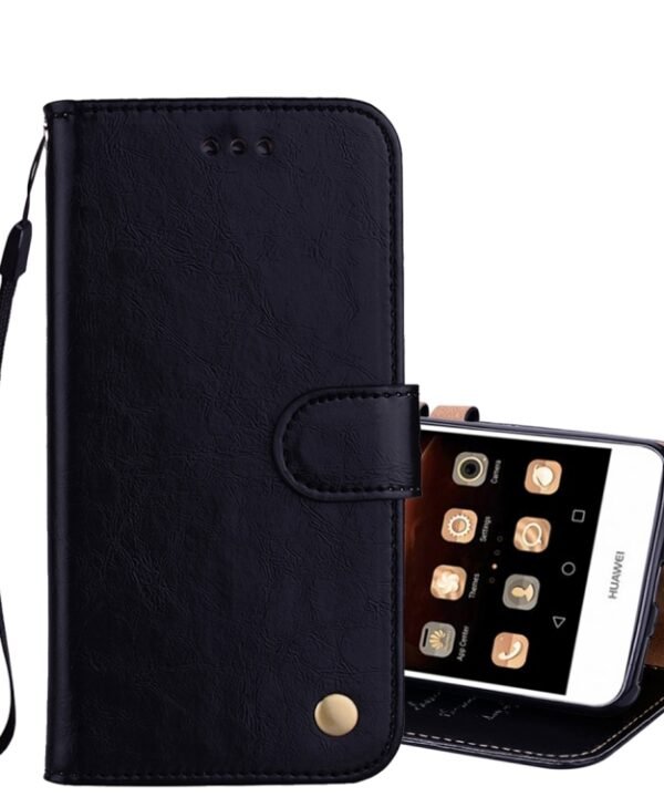 For Huawei  Y5 (2017) / Y6 (2017) Business Style Oil Wax Texture Horizontal Flip Leather Case with Holder & Card Slots & Hand Strap, For Huawei Y5 (2017) / Y6 (2017), For Huawei Y5 (2017)