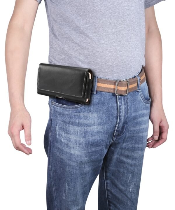 Men Lambskin Texture Multi-functional Universal Mobile Phone Waist Pack Leather Case for 6.9 Inch or Below Smartphones, For 6.9 Inch