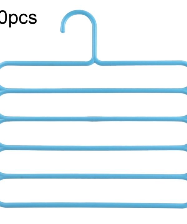 10pcs Multi-function 5 Layers Pants Scarf Silk Tie Plastic Clothes Hangers, 5 Layers Pants Hangers