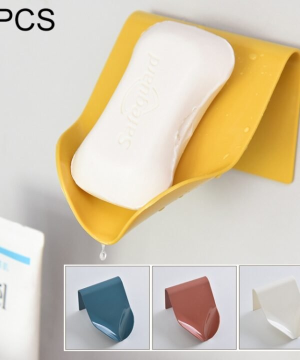 5 PCS Multi-function Traceless Wall Mounted Drain Soap Box, Random Color Delivery