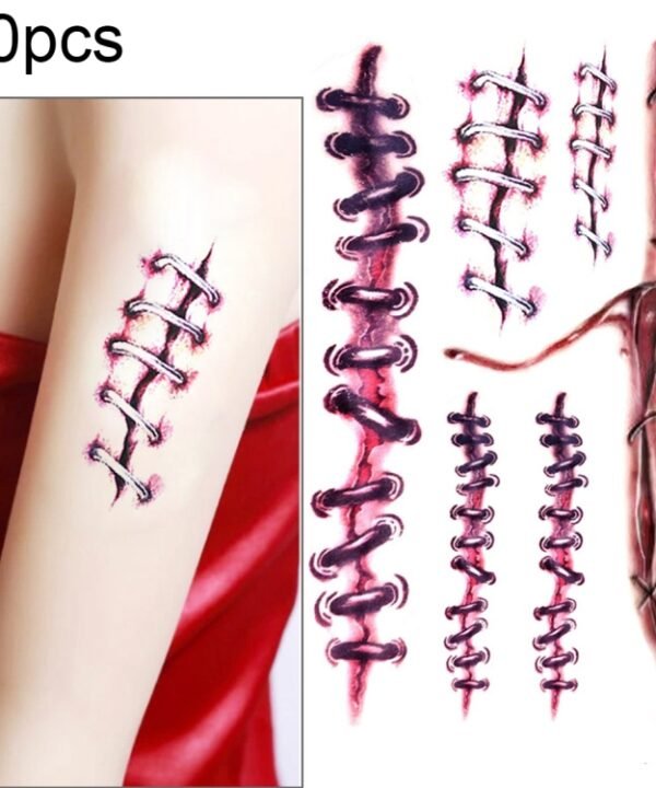 20pcs S-169 Halloween Terror Realistic Wound Injury Scar Temporary Tattoo Sticker