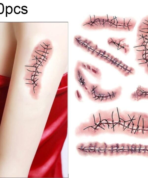 20pcs S-263 Halloween Terror Realistic Wound Injury Scar Temporary Tattoo Sticker