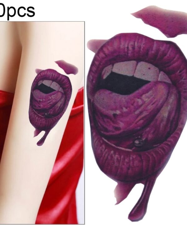 10pcs S-291 Halloween Terror Realistic Wound Blood Mouth Temporary Tattoo Sticker