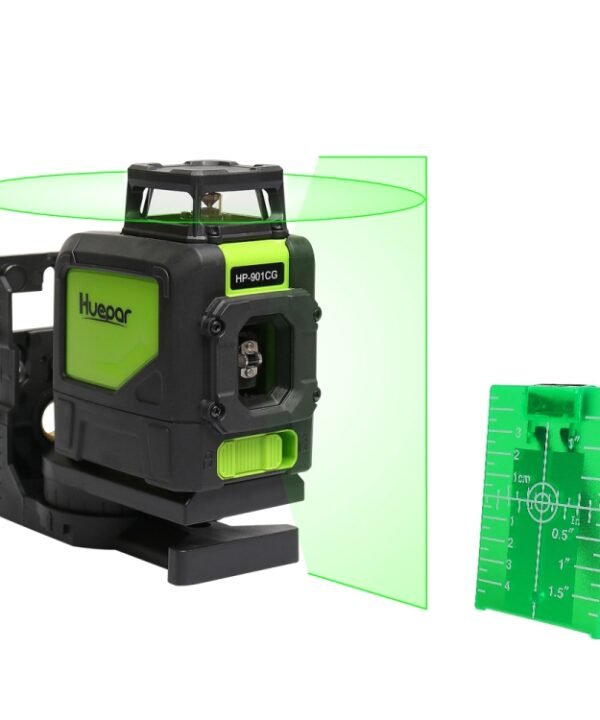 901CG H360 Degrees / V130 Degrees Laser Level Covering Walls and Floors 5 Line Green Beam IP54 Water / Dust proof