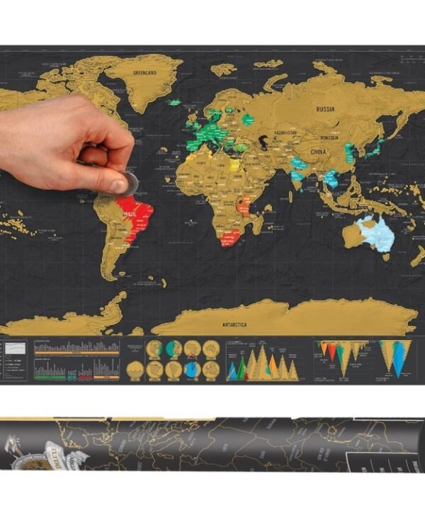 School Teaching Office Supplies Scratch World Map, Size: 82.5 x 59.3cm