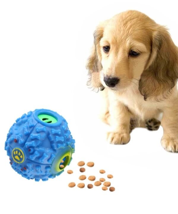 Pet Food Dispenser Squeaky Giggle Quack Sound Training Toy Chew Ball, Size: M, Ball Diameter: 9.2cm(Blue)