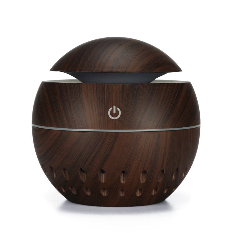 Wood Grain USB Hollowed-out Humidifier Seven Color Aromatherapy Lamp Automatic Alcohol Sprayer with Remote Control(Sky Blue), HC0372A, HC0372B, HC0372C, HC0372D, HC0372F, HC0372G, HC0372H, HC0372I, HC0372J, HC0372K - Image 2