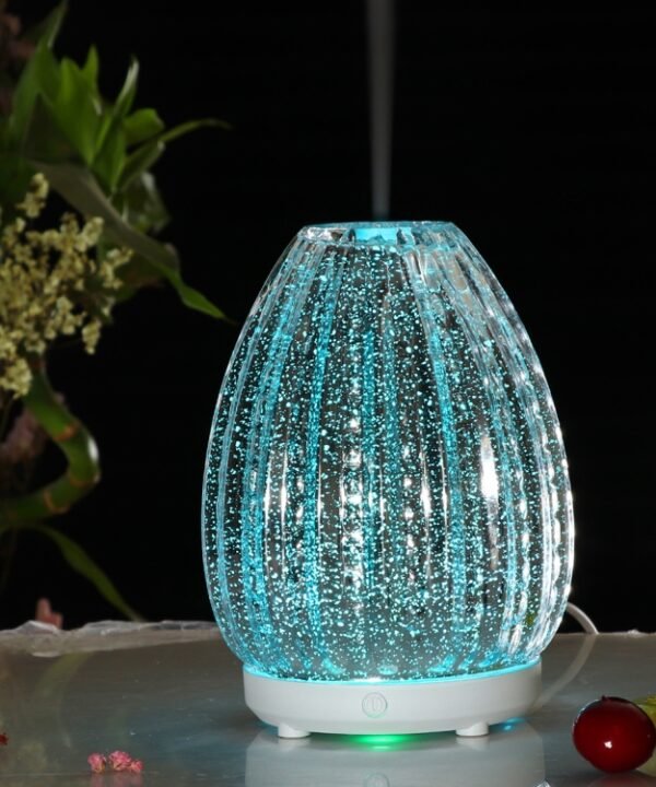 100ml Creative Vase Shape Aromatherapy Machine 3D Glass Humidifier Automatic Alcohol Sprayer with Colorful LED Lamp