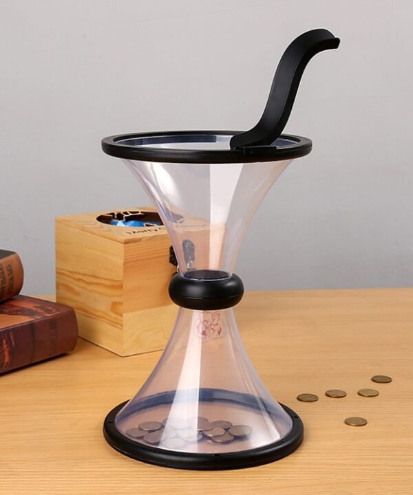 Vortex Bank Decompression Transparent Funnel Gravity Rotating Coin Storage Box