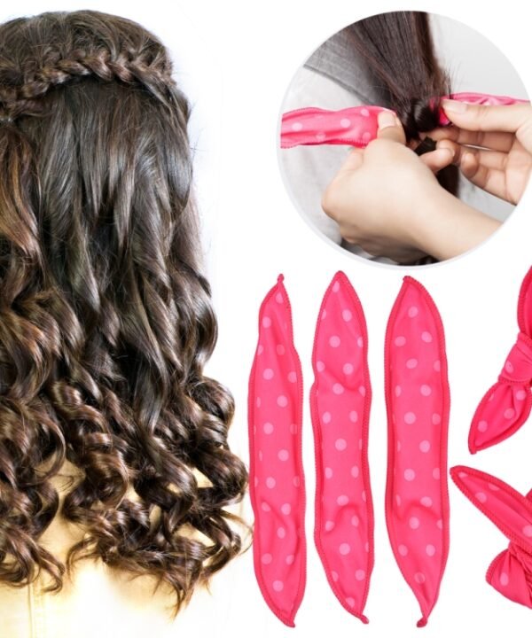 20 PCS Cute Wave Point Hair Curler Sleeping Rabbit Ear Hair Roll