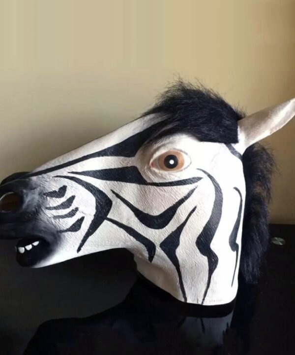 Popular Pretty Halloween Mask Masquerade Emulsion Horse Head Zebra Mask for Men and Women