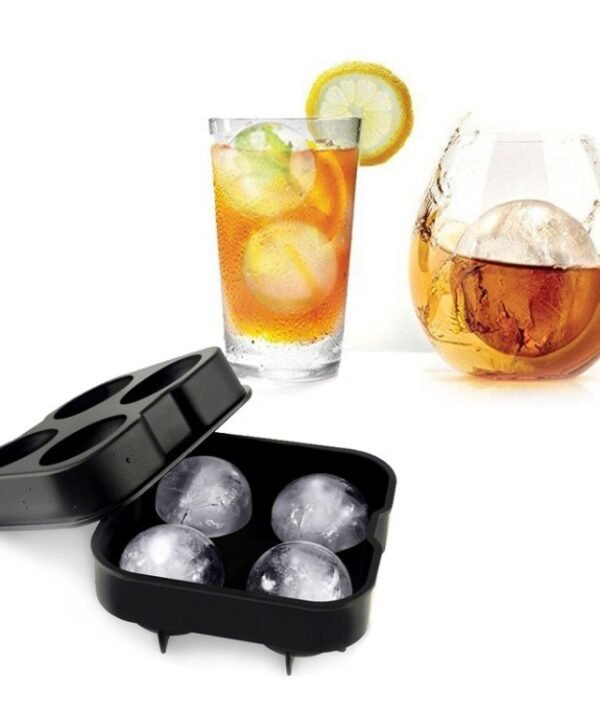 Ball Shape 4-Grid Silicone Ice Cube Mold