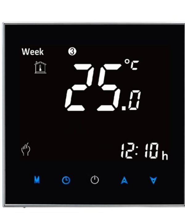 BHT-2001 3A Load Water Heating Type LCD Digital Heating Room Thermostat, Display Clock / Temperature / Time / Week / Heat etc., BHT-2001 3A (Black)