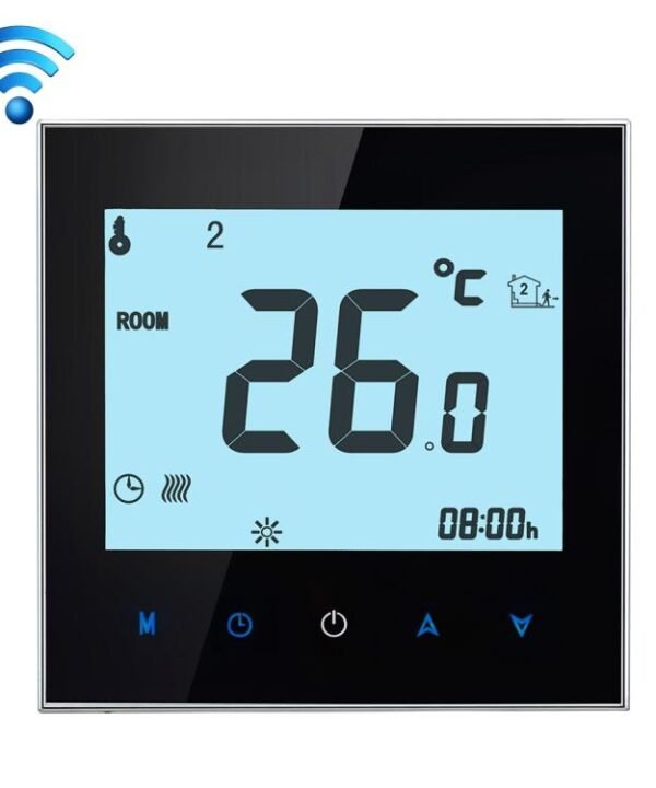 BHT-1000-GA-WIFI 3A Load Water Heating Type Touch LCD Digital WiFi Heating Room Thermostat, Display Clock / Temperature / Periods / Time / Week / Heat etc., BHT-1000 3A (Black), BHT-1000 3A (White)