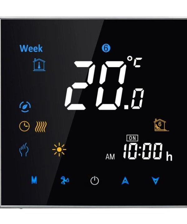 BHT-3000 16A Load Electronic Heating Type LCD Digital Heating Room Thermostat with Sensor, Display Clock / Temperature  / Time / Week / Heat etc., BHT-3000 16A (Black), BHT-3000 16A (White)