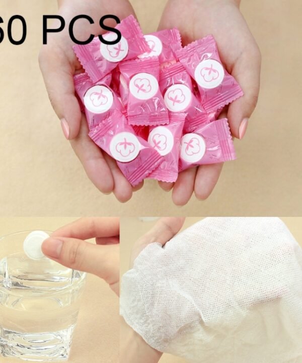 60 PCS Candy Style Portable Disposable Travel Cotton Towel, Size: 22*20cm