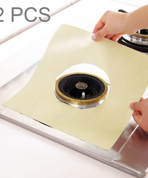 2 PCS Gas Furnace Surface Ultra-thin Fibre Material Stovetop Protective Cleaning Pad, Size: 27*27 cm (Beige)