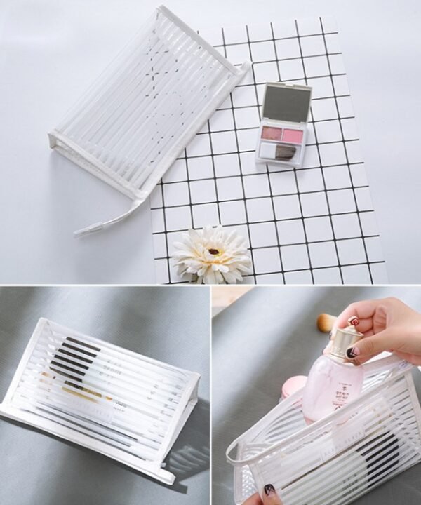 Stripe Style Portable Travel Cosmetic Organizer Bag, Size: 23*14*9cm, Random Color Delivery