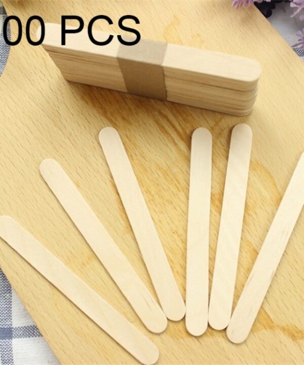 100 PCS 15cm Wooden Spatulas Wipe Wax Tools Ice-cream Bar Sticks
