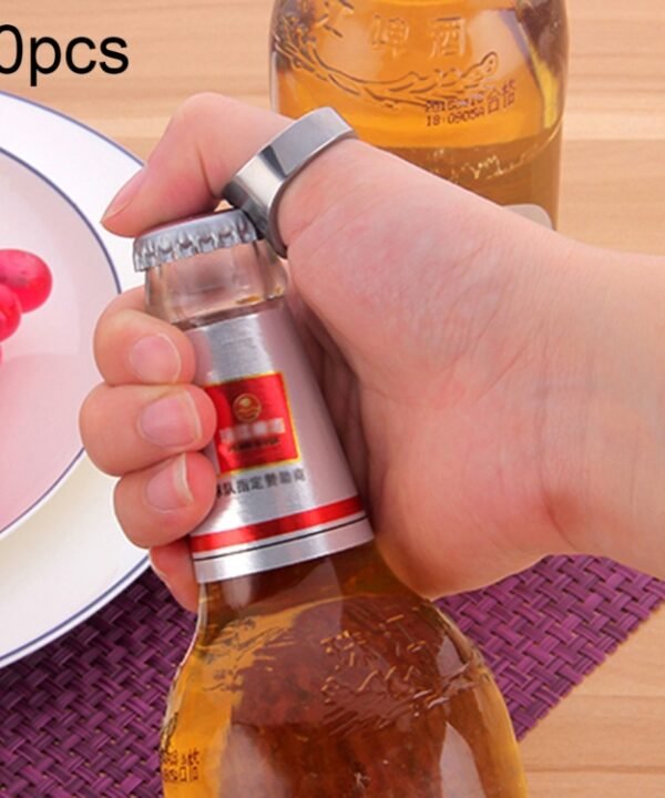 10pcs Ring Style Metal Beer Bottle & Can Opener, Inner Diameter: 2.2cm(Silver)