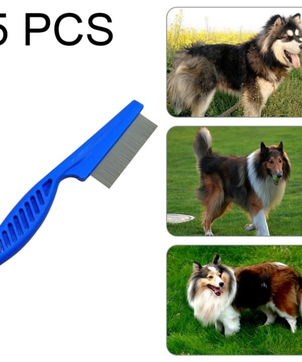 5 PCS Pet Cats Dogs Supplies Combs Fine Toothed Stainless Steel Needle Fleas Removal Combs, Length: 14cm, Length: 14cm, Blue, Length: 14cm, Purple, Length: 14cm, White