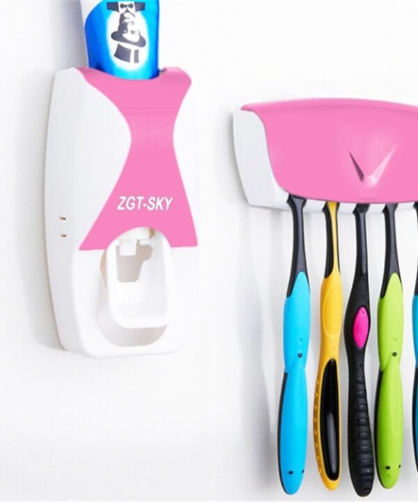 Automatic Toothpaste Dispenser Set with 5 Toothbrush Holder