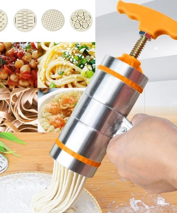 4 Molds Household Manually Small Stainless Steel Pressing Style Handhold Noodle Machine, 4 Molds