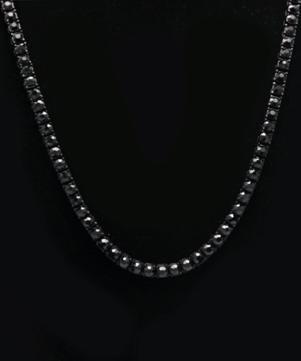 Mens Hip Hop Punk Single Row Crystal Inlaid Alloy Chain Necklace, Size: 24 inch, Size: 24 inch