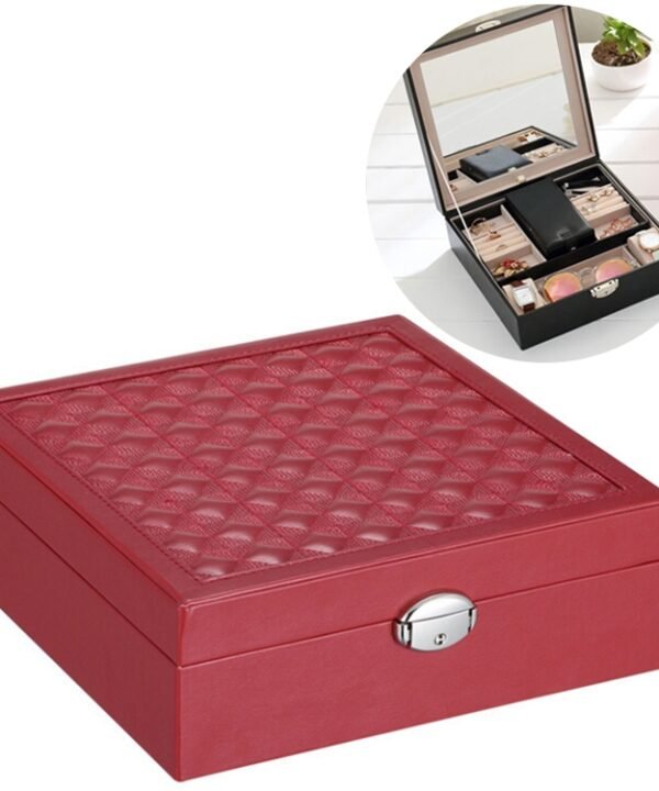 Wooden Jewelry Box Necklace Ring Storage Organizer Large Jewel Cabinet Gift Case