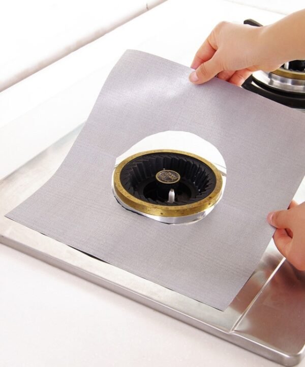 Gas Furnace Surface Ultra-thin Fibre Material Stovetop Protective Cleaning Pad, Size: 27*27cm, 0.08mm (Silver)