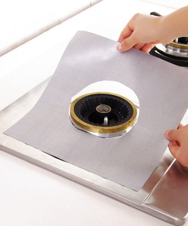 Gas Furnace Surface Ultra-thin Fibre Material Stovetop Protective Cleaning Pad, Size: 27*27cm, 0.12mm (Silver)
