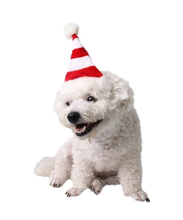 Western Red and White Striped Pet Dog Christmas Hat, Comfortable Children Dressing Up Christmas Hat, Red and White Striped