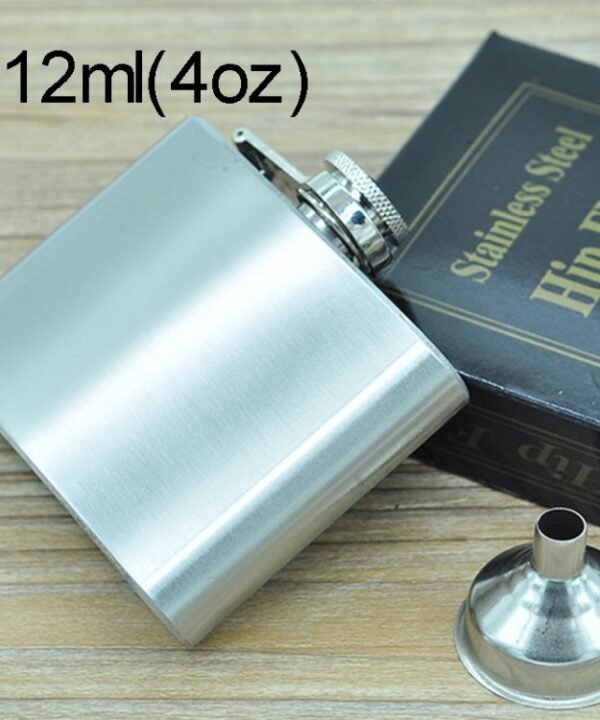 112mL (4oz) Outdoor Sports Handy Home Travel Wild Stainless Steel Portable Hip Flask(with Small Funnel)(Silver 112mL (4oz)), 112mL (4oz)