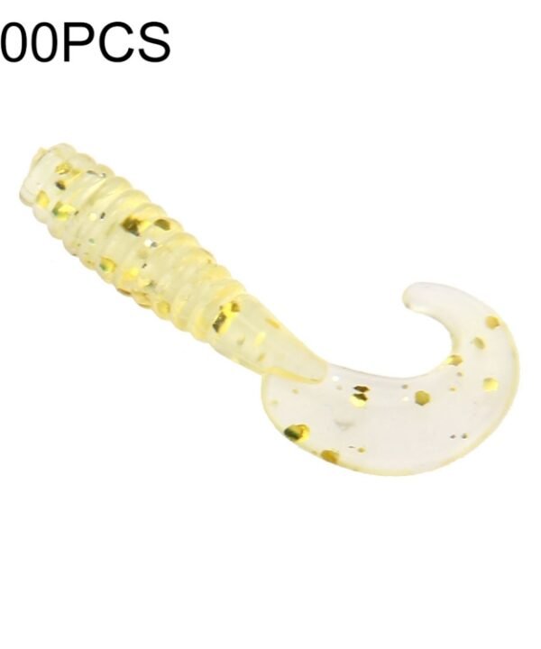 100 PCS Sequins Long Tail Maggots Shape Fishing Lures Artificial Fishing Bait, Length: 3.5cm