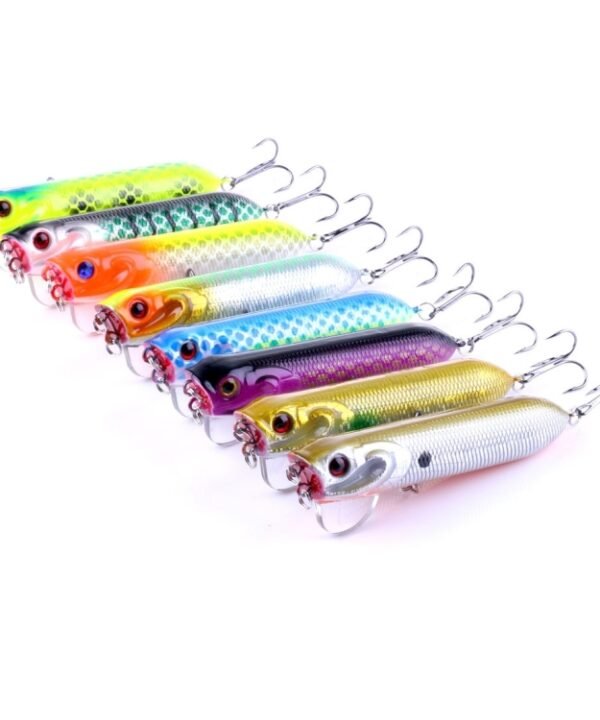 HENGJIA Artificial Fishing Lures Popper Bionic Fishing Bait with Hooks, Length: 9.5 cm, Random Color Delivery