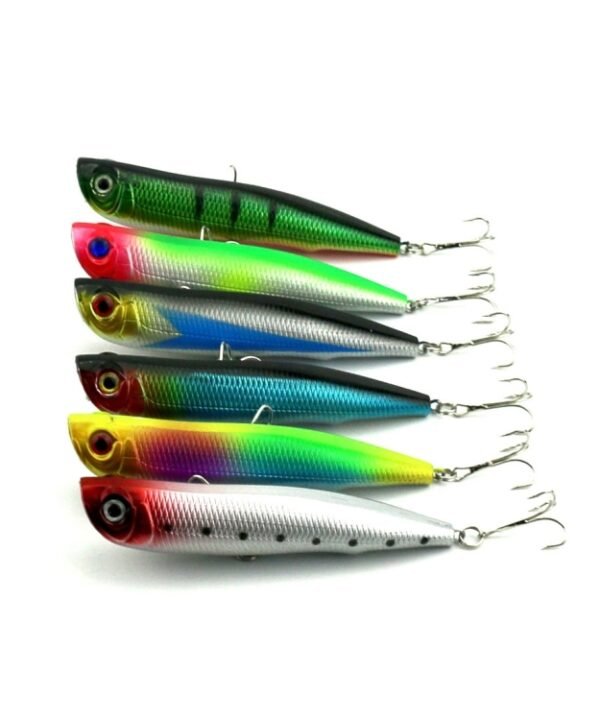 HENGJIA Artificial Fishing Lures Popper Bionic Fishing Bait with Hooks, Length: 10.5 cm, Random Color Delivery