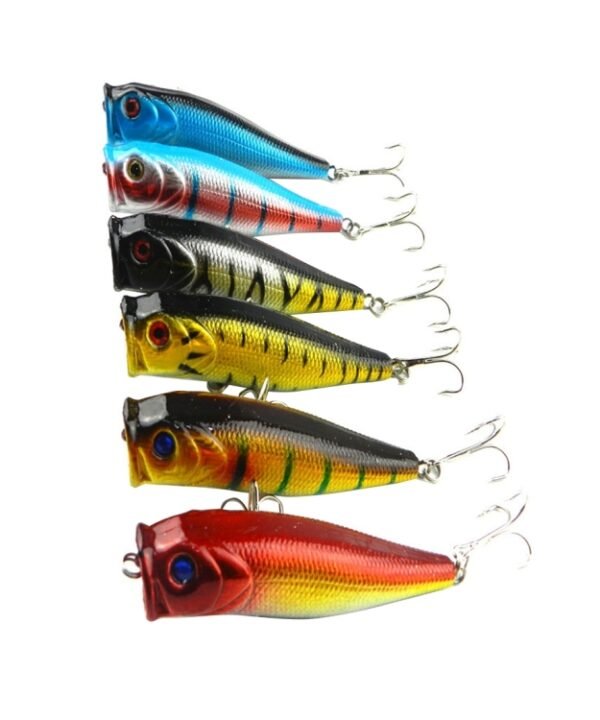 HENGJIA Plastic Artificial Fishing Lures Popper Bionic Fishing Bait with Hooks, Length: 9 cm, Random Color Delivery