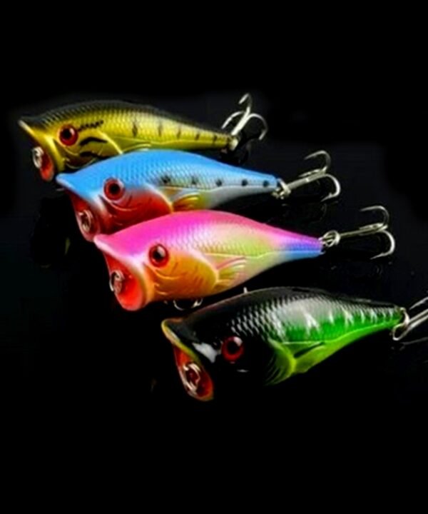 HENGJIA Plastic Artificial Fishing Lures Popper Bionic Fishing Bait with Hooks, Length: 6.5 cm, Random Color Delivery