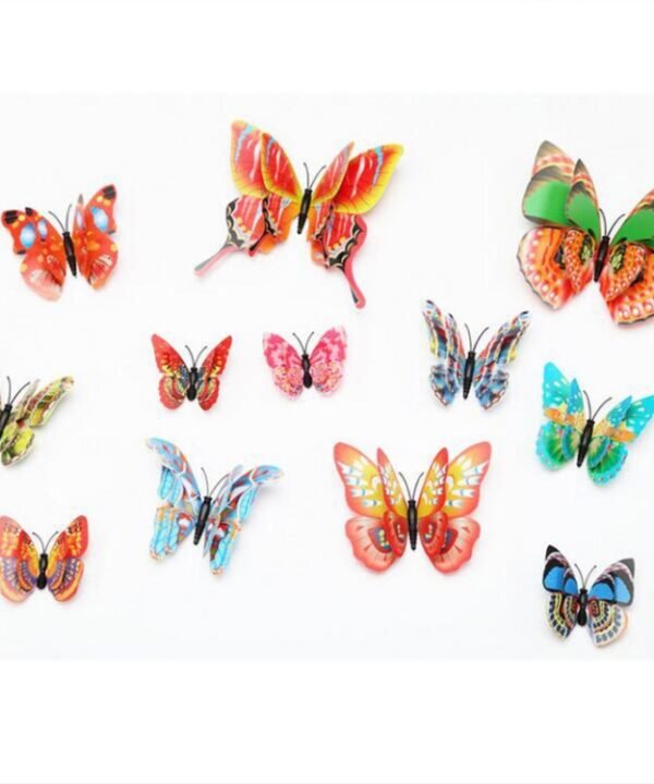 12pcs / Set Home Decoration Originality Double-deck PVC 3D Butterfly Wall Paste