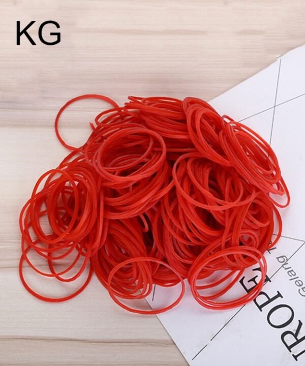 Red Sturdy Stretchable Elastic Rubber Bands Home School Office Supplies Stationery, 1KG Per Bag