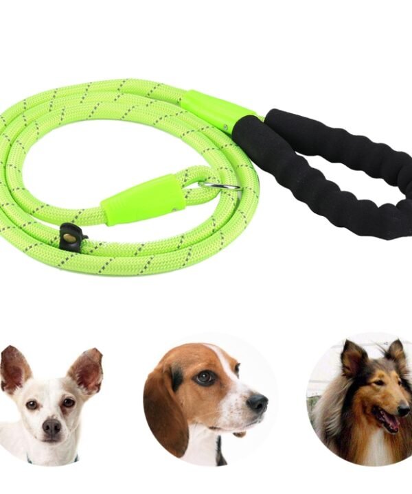 Pet Dog Training Traction Rope Reflective Light Leash with Bold Handle