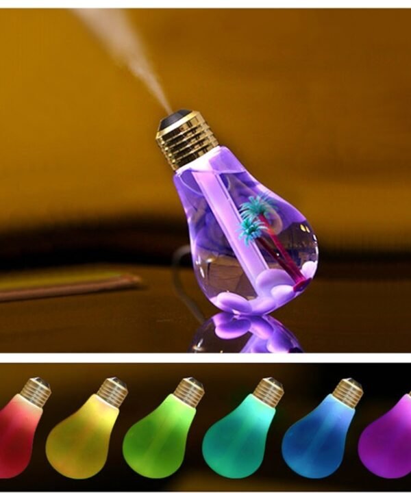 400ML Colorful Light Portable Bulb Shape Aromatherapy Air Purifier Humidifier for Home / Office / Car