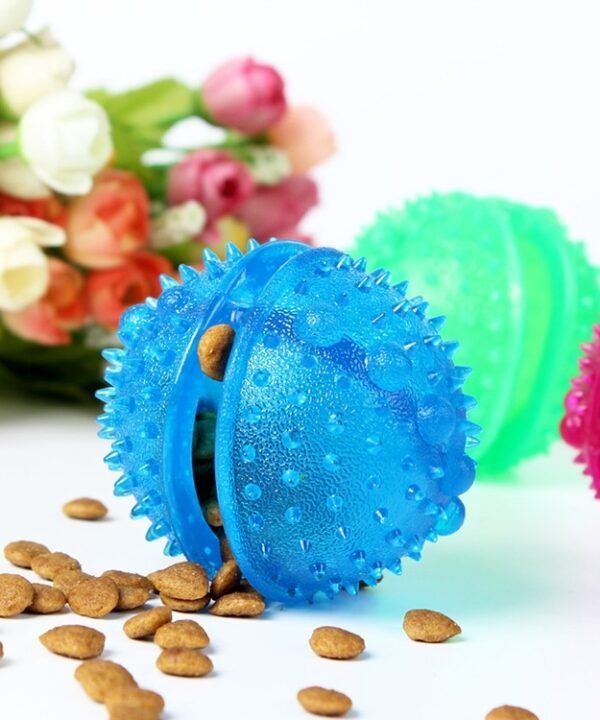 Pet Leakage Food Ball Toy Golden Retriever Puppy Molar Bite Resistant Tooth Toy, Diameter: 8cm, Random Color Delivery