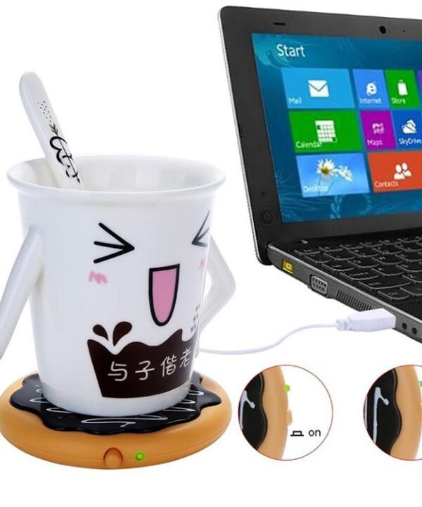 Donut Design USB Power Cable Desktop Mug Cup Warmer Tea Coffee Drinks Heating Mat Pad