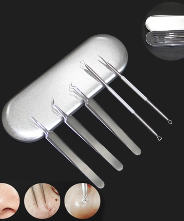 5 PCS / Set Best Blackhead Extractor Tool Acne Needle Pimple Tweezers