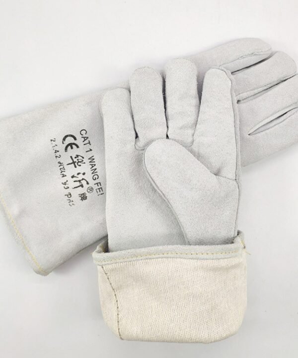246# Wear-Resistant Full Two-layer Leather Insulation Gloves High Temperature Welding Welder Gloves Leather Work Protection, Size: 34*16cm