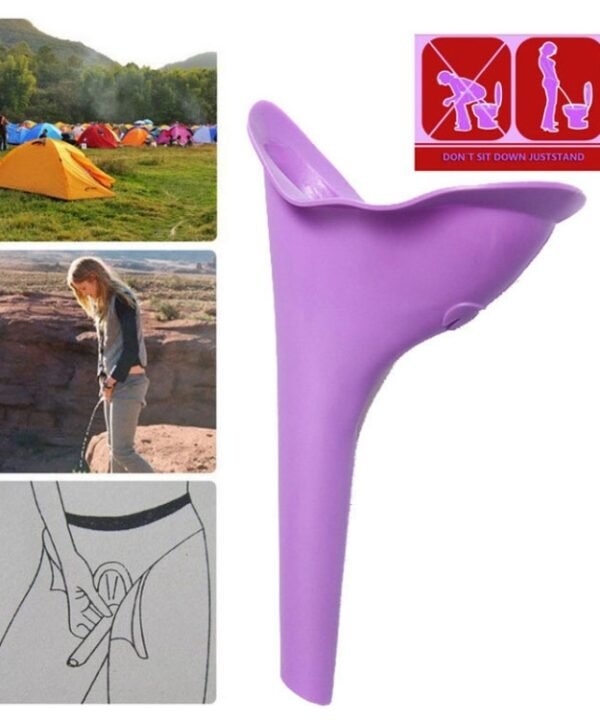 Portable Female Women Urinal Urination Toilet Silicone Urine Pee Device Funnel Camping Travel, Random Color Delivery