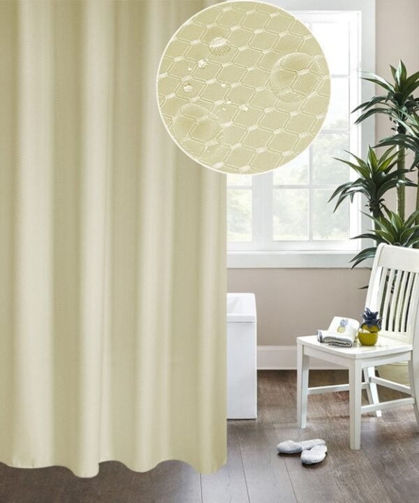 Thickening Waterproof And Mildew Curtain Honeycomb Texture Polyester Cloth Shower Curtain Bathroom Curtains,Size:180*200cm, Size:180*200cm