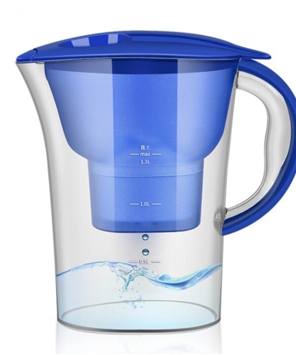 1.3L Portable Home Kitchen Activated Carbon Filter Cold Water Bottle, 1.3L (Blue), 1.3L (Purple)
