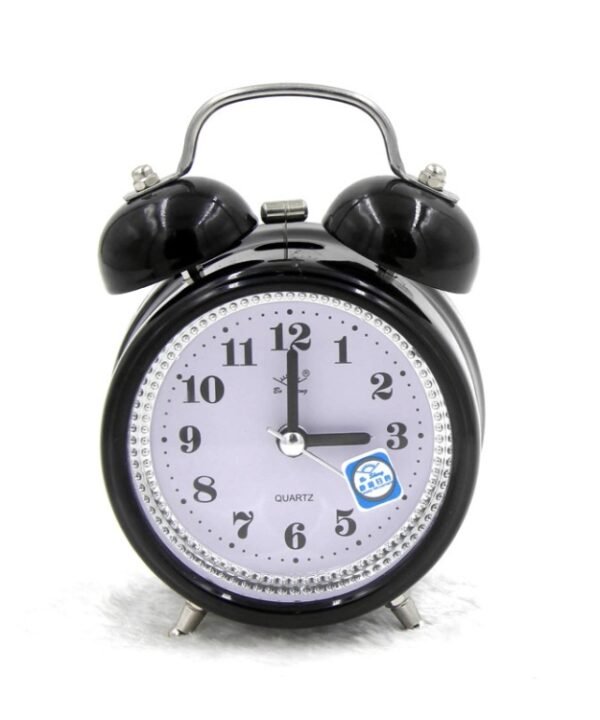 Fashion Mute Metal Alarm Clock with Night Light, Size: 12*8.5cm